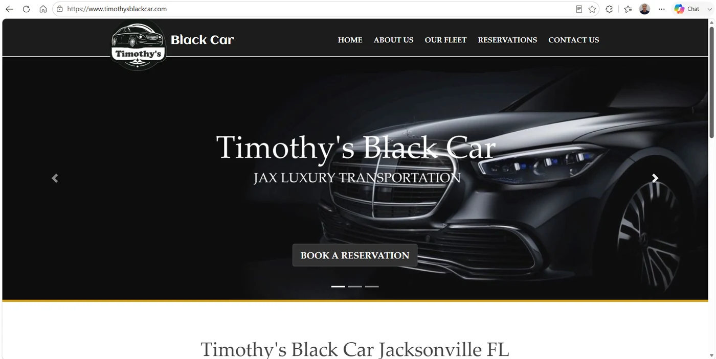 Timothy's Black Car website project